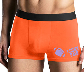 Lucky Pair - Football - Mens Orange Boxer Brief