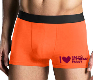 I Love Eating Mistress's Pussy - Mens Orange Boxer Brief