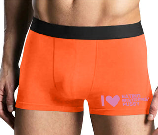 I Love Eating Mistress's Pussy - Mens Orange Boxer Brief