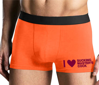 I Love Sucking Master's Cock - Mens Orange Boxer Brief