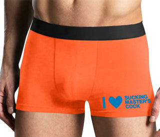 I Love Sucking Master's Cock - Mens Orange Boxer Brief