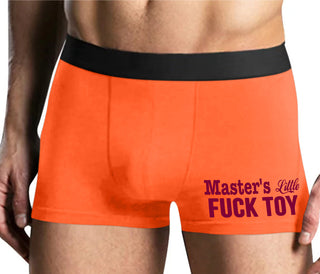 Master's Little Fuck Toy - Mens Orange Boxer Brief
