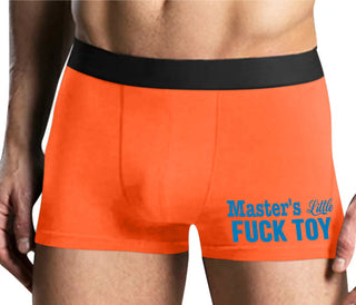 Master's Little Fuck Toy - Mens Orange Boxer Brief