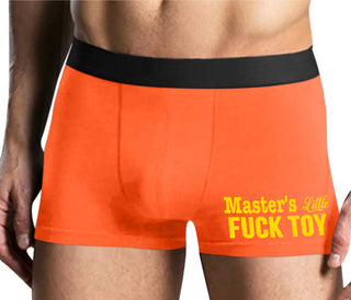 Master's Little Fuck Toy - Mens Orange Boxer Brief