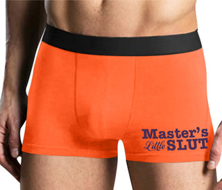 Master's Little Slut - Mens Orange Boxer Brief