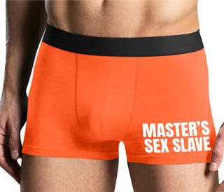 Masters Sex Slave - Mens Orange Boxer Brief