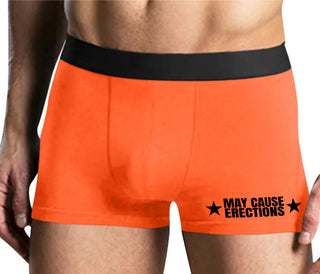 May Cause Erections - Mens Orange Boxer Brief