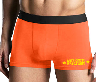 May Cause Erections - Mens Orange Boxer Brief
