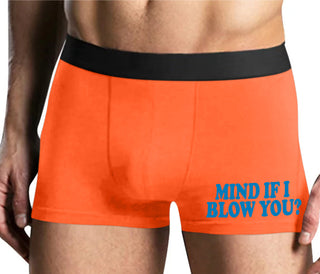Mind If I Blow You - Mens Orange Boxer Brief