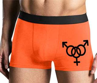 MMF Threesome - Mens Orange Boxer Brief