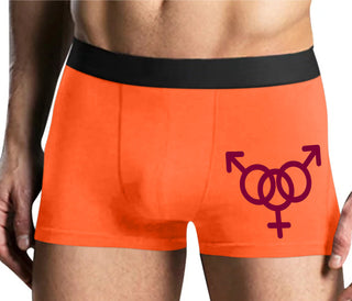 MMF Threesome - Mens Orange Boxer Brief