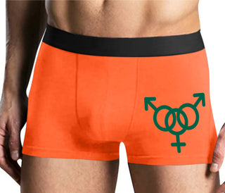 MMF Threesome - Mens Orange Boxer Brief