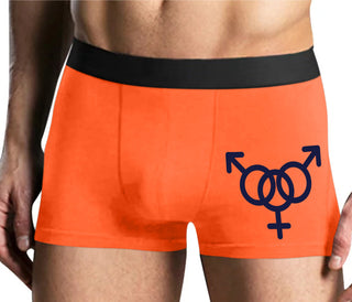 MMF Threesome - Mens Orange Boxer Brief