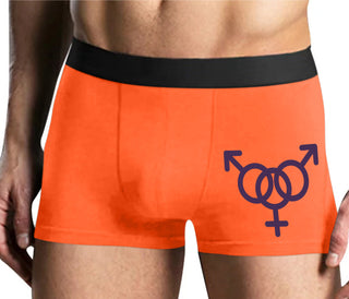 MMF Threesome - Mens Orange Boxer Brief