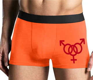 MMF Threesome - Mens Orange Boxer Brief