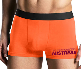 Made To Serve My Mistress - Mens Orange Boxer Brief