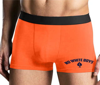No White Boys - Jack Of Spades - Mens Orange Boxer Brief