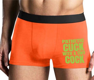 Pathetic Cuck With A Tiny Cock - Mens Orange Boxer Brief