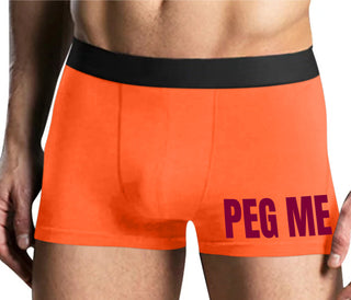 Peg Me - Bold Logo - Mens Orange Boxer Brief