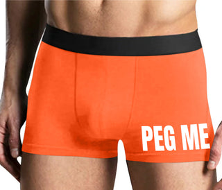 Peg Me - Bold Logo - Mens Orange Boxer Brief