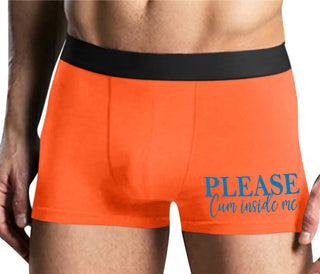 Please Cum Inside Me - Mens Orange Boxer Brief