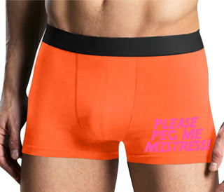Please Peg Me Mistress - Mens Orange Boxer Brief