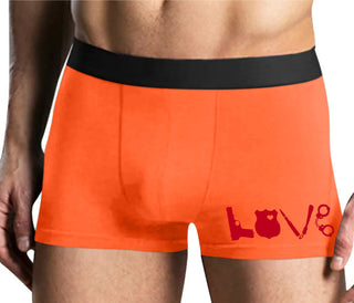 Police Love - Mens Orange Boxer Brief