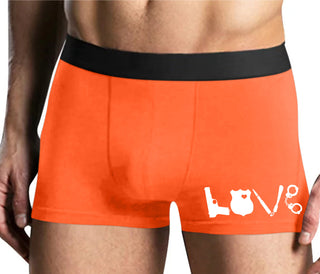 Police Love - Mens Orange Boxer Brief