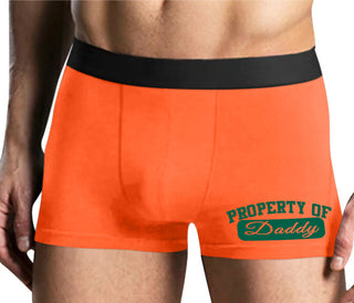 Property Of Daddy - Athletic Look - Mens Orange Boxer Brief