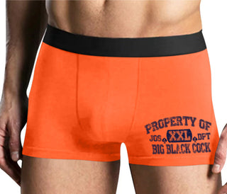 Property Of Big Black Cock - Jack Of Spades - Mens Orange Boxer Brief