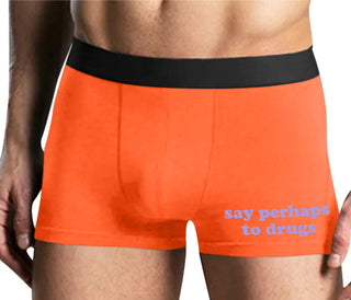 Say Perhaps To Drugs - Mens Orange Boxer Brief