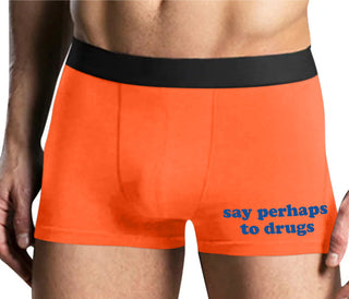 Say Perhaps To Drugs - Mens Orange Boxer Brief