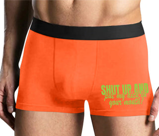 Shut Up and Put My Dick In Your Mouth - Mens Orange Boxer Brief