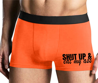 Shut Up and Eat My Ass - Mens Orange Boxer Brief