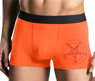 Sigil Of Baphomet - Church of Satan - Mens Orange Boxer Brief