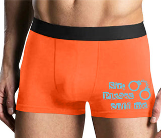 Sir Please Cuff Me - Mens Orange Boxer Brief