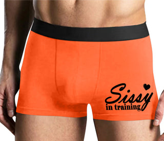 Sissy In Training - Mens Orange Boxer Brief