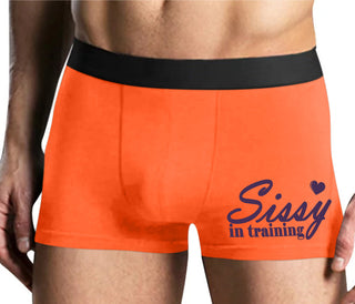 Sissy In Training - Mens Orange Boxer Brief