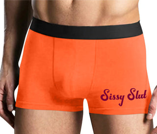 Sissy Slut - Mens Orange Boxer Brief