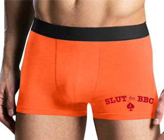 Slut For Big Black Cock - Jack Of Spades - Mens Orange Boxer Brief