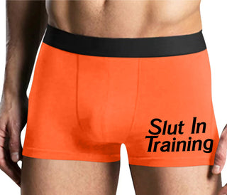 Slut In Training - Mens Orange Boxer Brief
