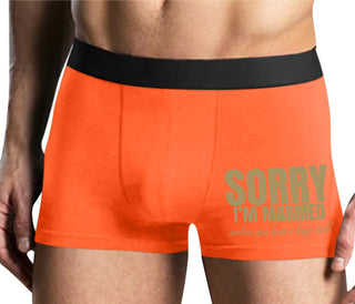 Sorry I'm Married Unless You Have A Huge Cock - Mens Orange Boxer Brief