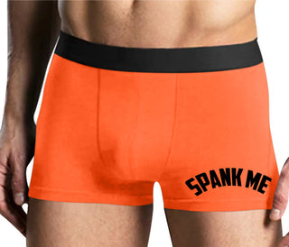Spank Me - Bold Design - Mens Orange Boxer Brief