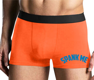 Spank Me - Bold Design - Mens Orange Boxer Brief