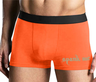 Spank Me - Goth Font - Mens Orange Boxer Brief