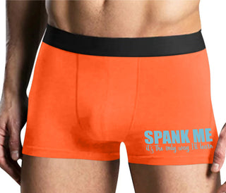 Spank Me It's The Only Way I Will Learn - Mens Orange Boxer Brief