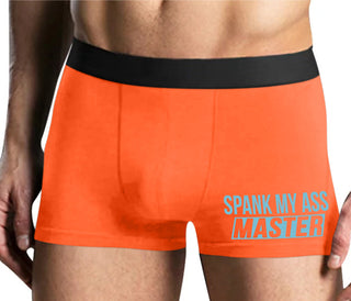 Spank My Ass Master - Mens Orange Boxer Brief