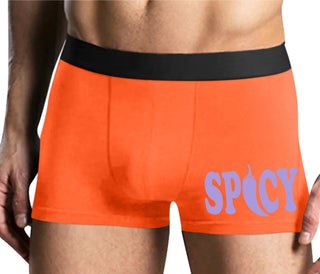 Spicy - Cute Pepper Logo - Mens Orange Boxer Brief