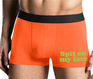 Spit On My Face - Mens Orange Boxer Brief
