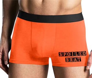 Spoiled Brat - Block Design - Mens Orange Boxer Brief